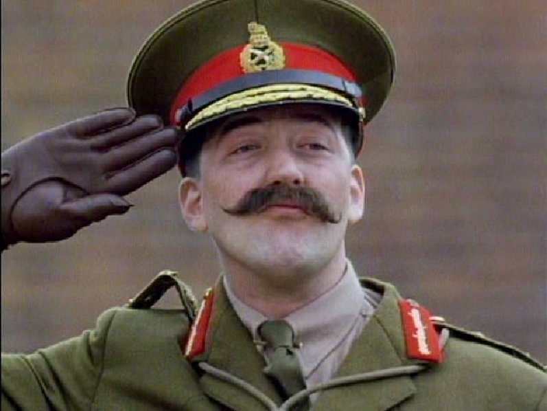 General Melchett played by Stephen Fry