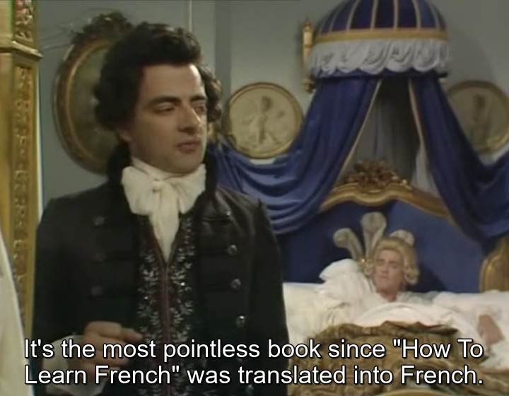 The dictionary is a pontless book according to Blackadder